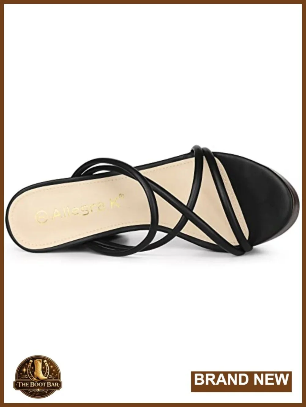 Women's Faux Leather Chunky Heel Strappy Platform Slide Sandals